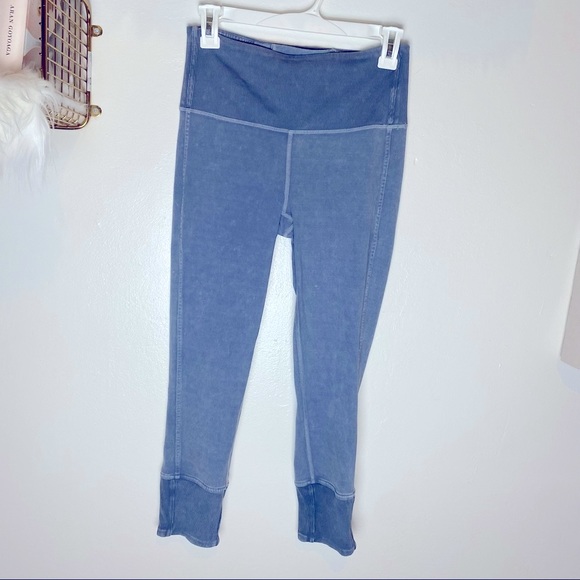 Lululemon special edition Wunder Under high waisted ribbed  light blue leggings - Picture 2 of 14